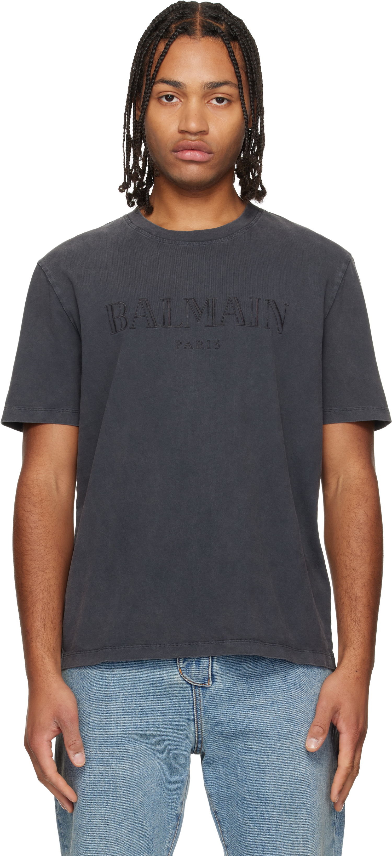 Тениска Balmain Vintage Balmain Embroidered T-shirt Сиво | FH1EG000BC72, 0