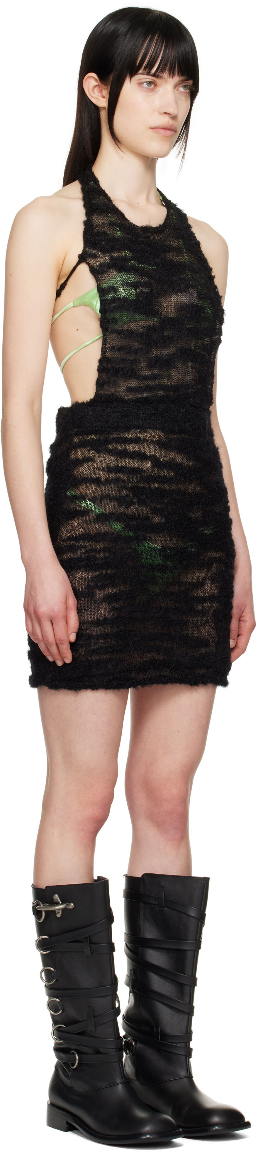 Pокля Andersson Bell Andersson Bell Cloud Halter Knit Minidress Черно | atb1262w, 1