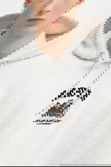 Суитчър AAPE by A Bathing Ape Aaper Laper Apes and Planet Earth Graphic Hoodie Сиво | AAPSWMC370XAP, 3