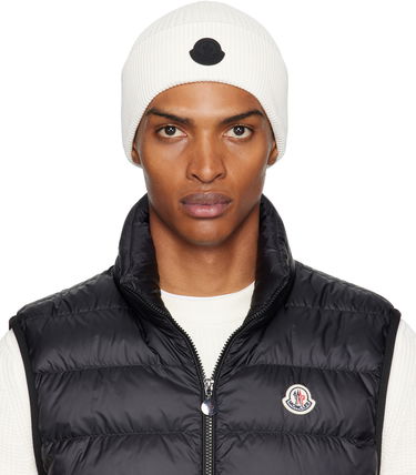 Шапка Moncler Moncler Logo Cotton Beanie Бяло | K20913B00032M1367, 0