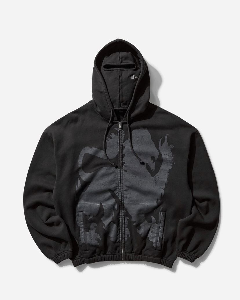 Суитчър Umbro Heraldic Zip-Up Masked Hoodie Черно | UBMW0281FA179 BLK0020