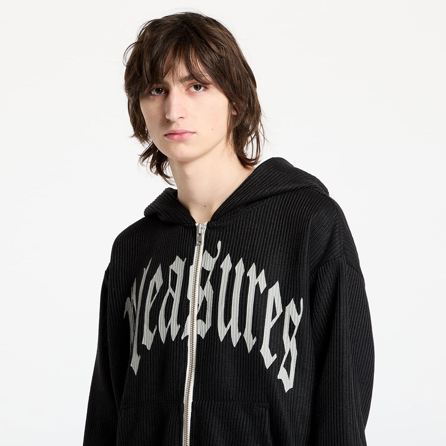 Суитчър Pleasures PLEASURES Twitch Knitted Zip Hoodie Черно | P25SP007 BLACK, 1