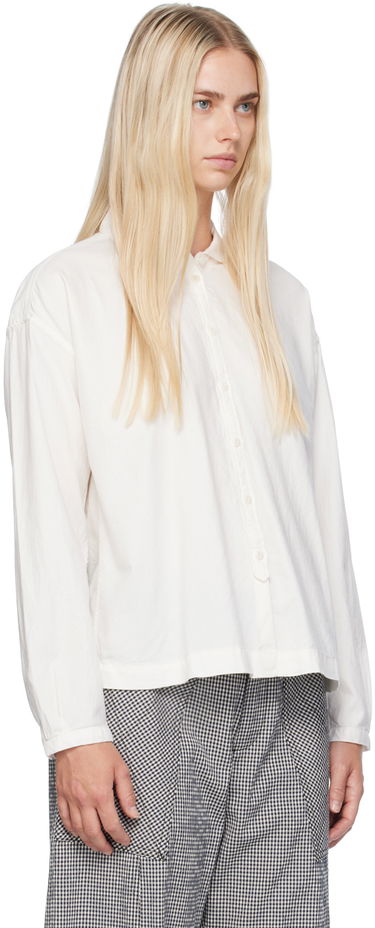 Риза YMC Marianne Cropped Button-Up Shirt Бяло | Q2AZB, 1