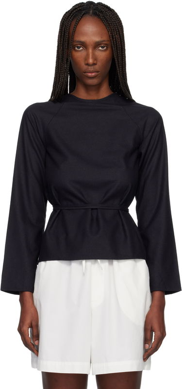 Риза Baserange Long Sleeve High Neck Apron Blouse Черно | TSLSA-WS-WI25, 0