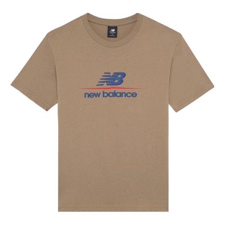 Тениска New Balance Athletics Logo Print T-Shirt Бежово | AMT22393-INC