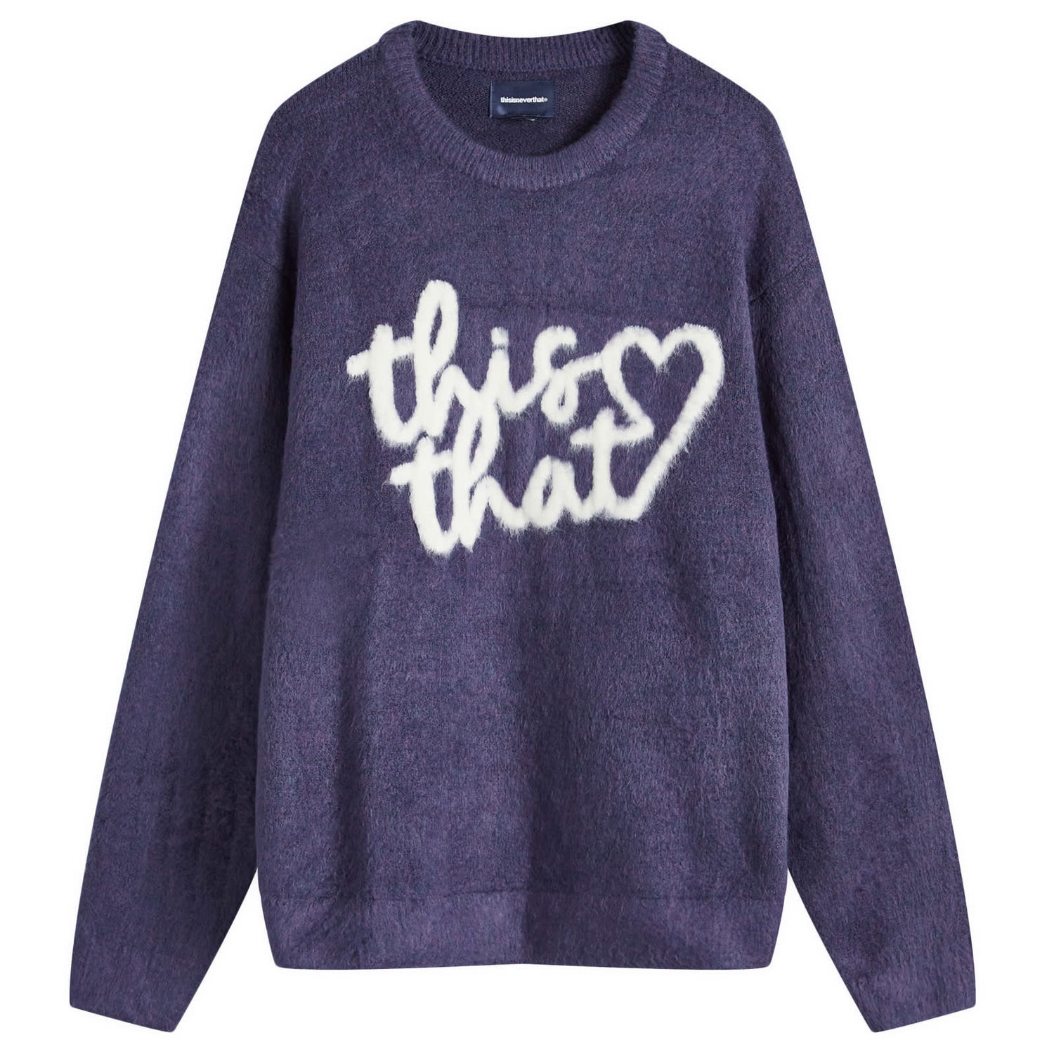 Пуловер thisisneverthat Logo Knit Sweat, Size Large Лилаво | TN243KKNPK11-PUR, 0