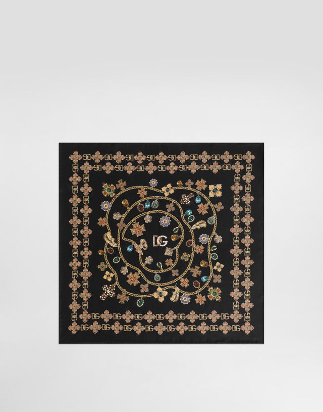 Dolce & Gabbana 50x50 Silk Twill Jewel Print Scarf