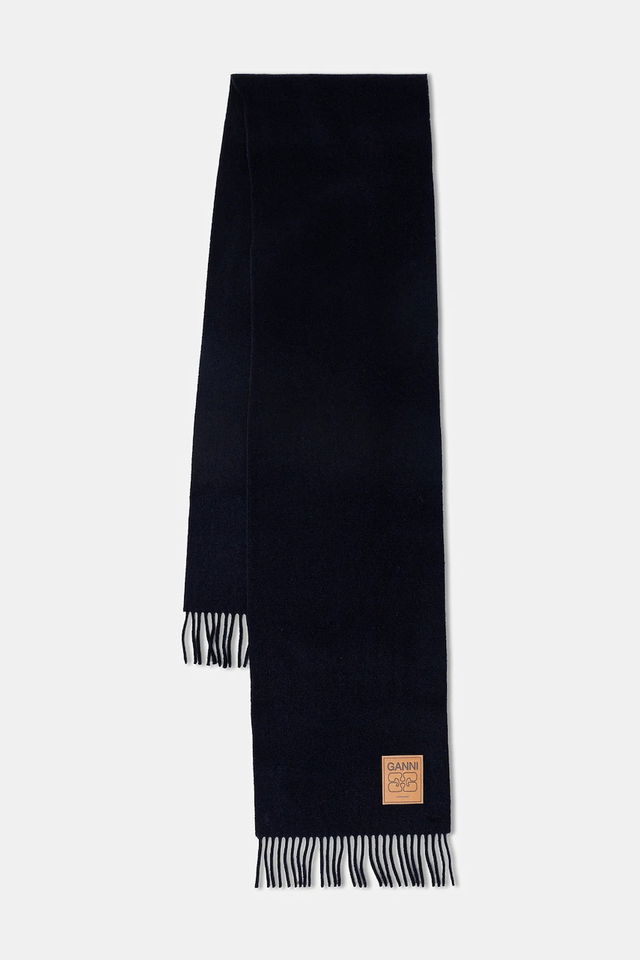 Double Face Wool Solid Fringed Scarf