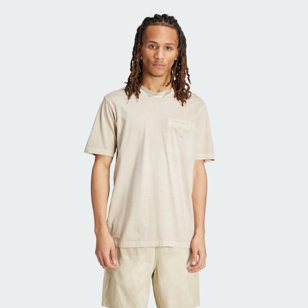 Тениска adidas Performance Trefoil Essentials + Dye Pocket Бежово | IS1763, 0