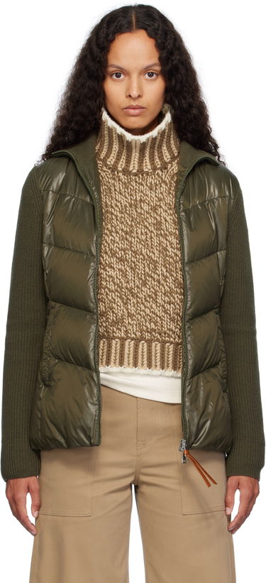 Пухо яке Moncler Moncler Padded Wool Zip-Up Down Cardigan Зелено | J20939B00041M1241, 0