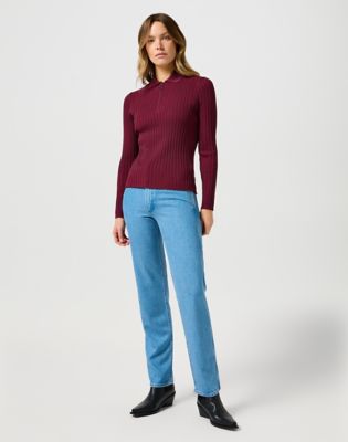 Пуловер Wrangler Wrangler Rib Knit Polo Shirt Бургунди | 112356484:XXL, 0