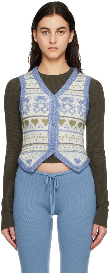 Жилетка GUIZIO Guizio Sweet Bear Knit Vest Синьо | DGF22K313_BLU, 0