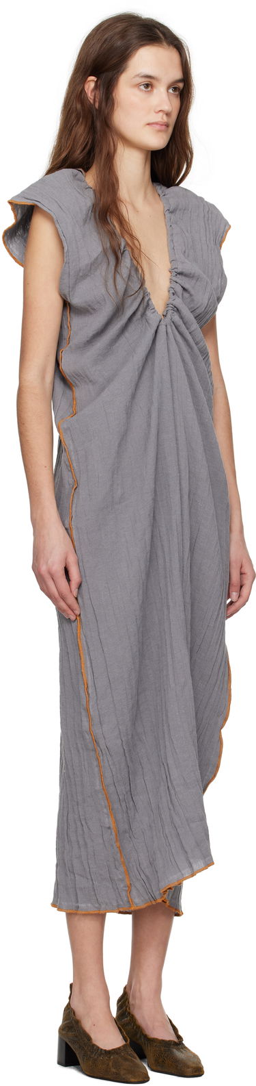Pокля Baserange Baserange Max Draped Maxi Dress Сиво | DRMX-LC-SP25, 1
