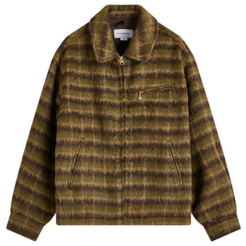 Яке thisisneverthat Brushed Wool Check Jacket Зелено | TN243AOWLS01-DBN