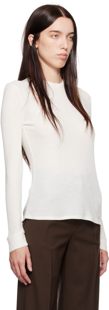 Тениска Loulou de Saison Loulou de Saison Ortigia Ribbed T-Shirt Бяло | ORTIGIA, 3