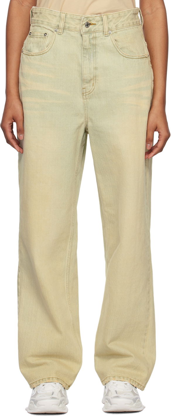 Дънки We11done Wide-Leg Jeans Зелено | WD-DP1-23-357-W-BG, 0