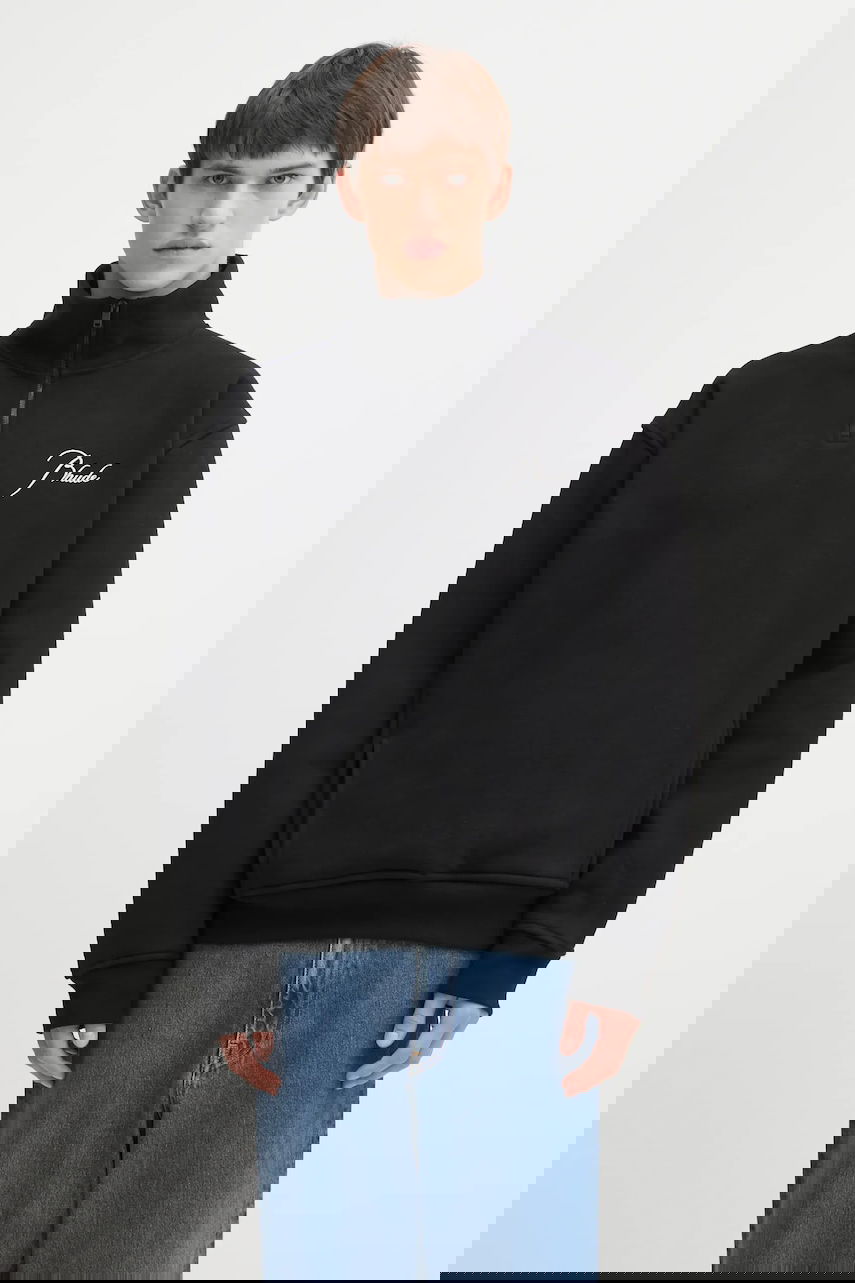 Суитчър Rhude Classique quarter zip sweatshirt with logo Черно | RHFW25ST01012, 0