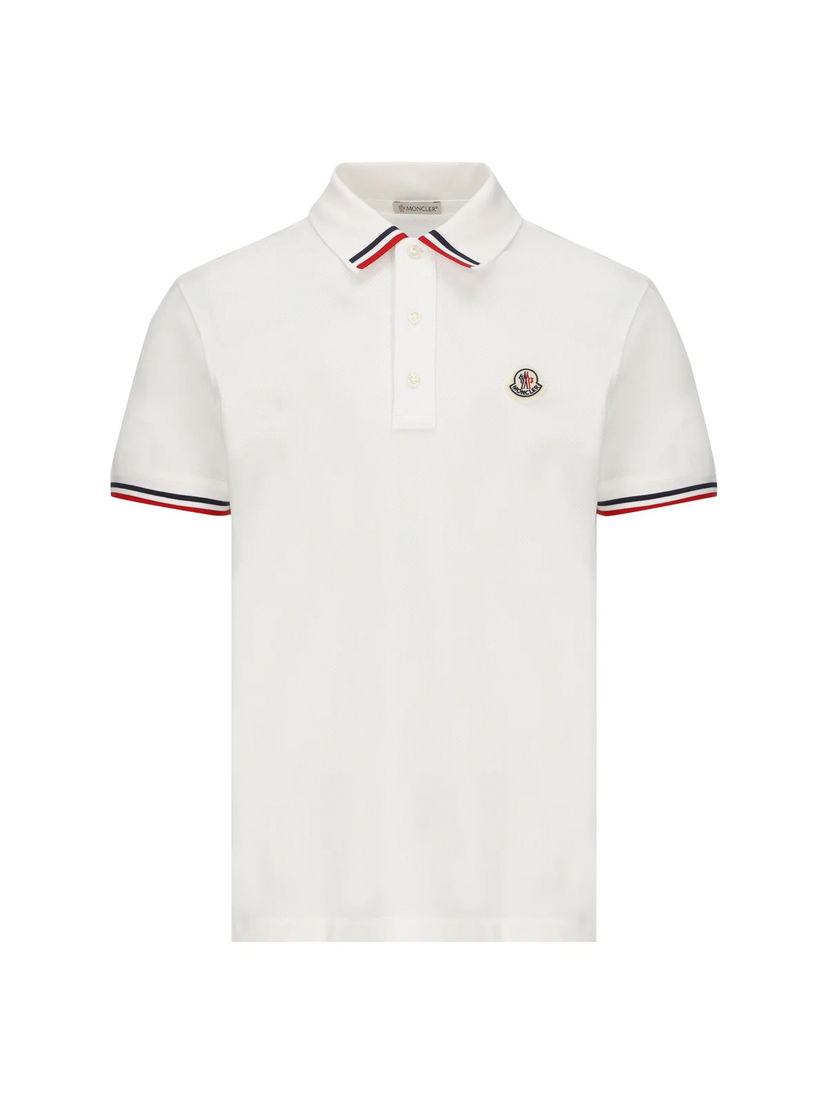 Поло тениска Moncler Logo Patch Polo Shirt Бяло | I1 091 8A00015 899UR 002