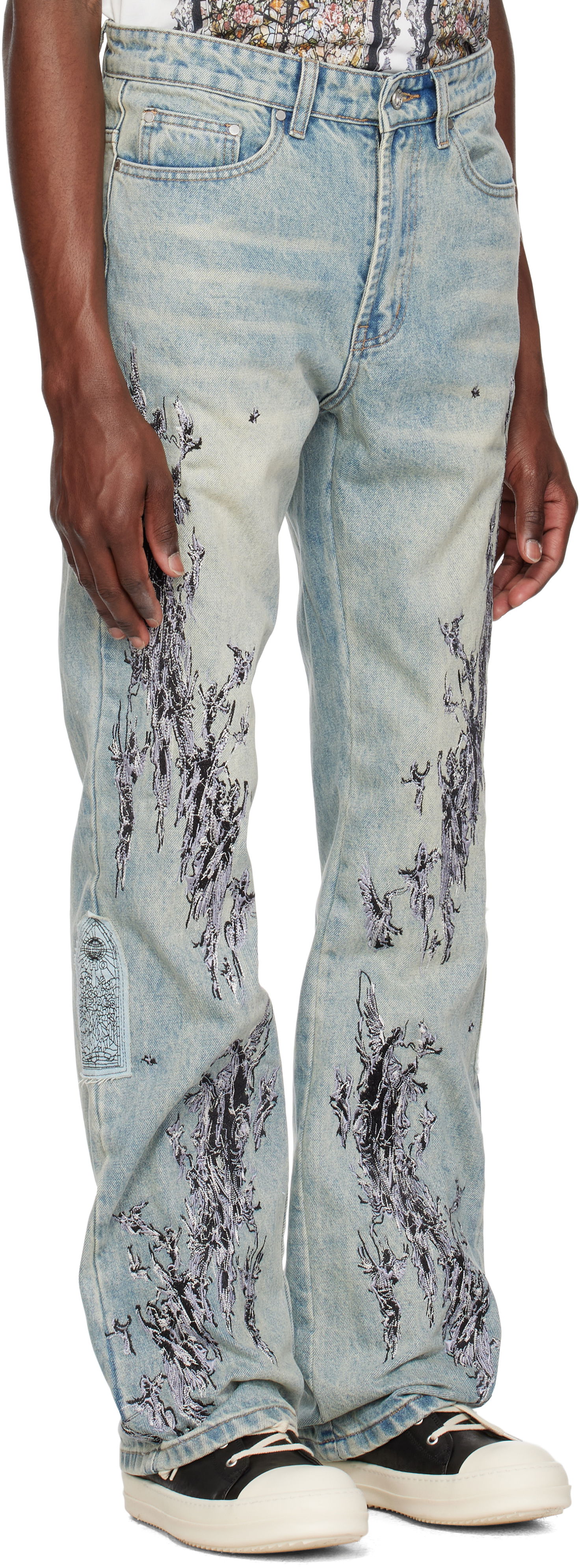 Дънки Who Decides War Who Decides War Scratched Denim Jeans Синьо | 1120990009SS25, 1