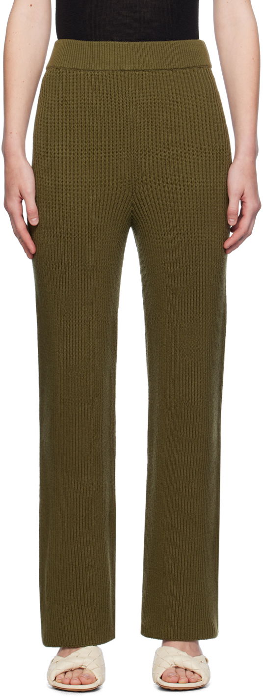 Панталони Jil Sander Wool Straight-Leg Trousers Зелено | J40KA0220_J14738