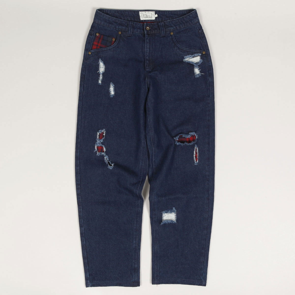 Дънки Dime Baggy Denim Pants With Plaid Patches Синьо | DIMEHO2416IND, 1