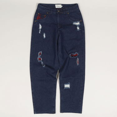 Дънки Dime Baggy Denim Pants With Plaid Patches Синьо | DIMEHO2416IND, 1