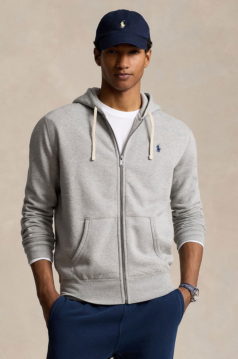 Суитчър Polo by Ralph Lauren RL Fleece Smooth Full-Zip Hoodie Сиво | 710813297