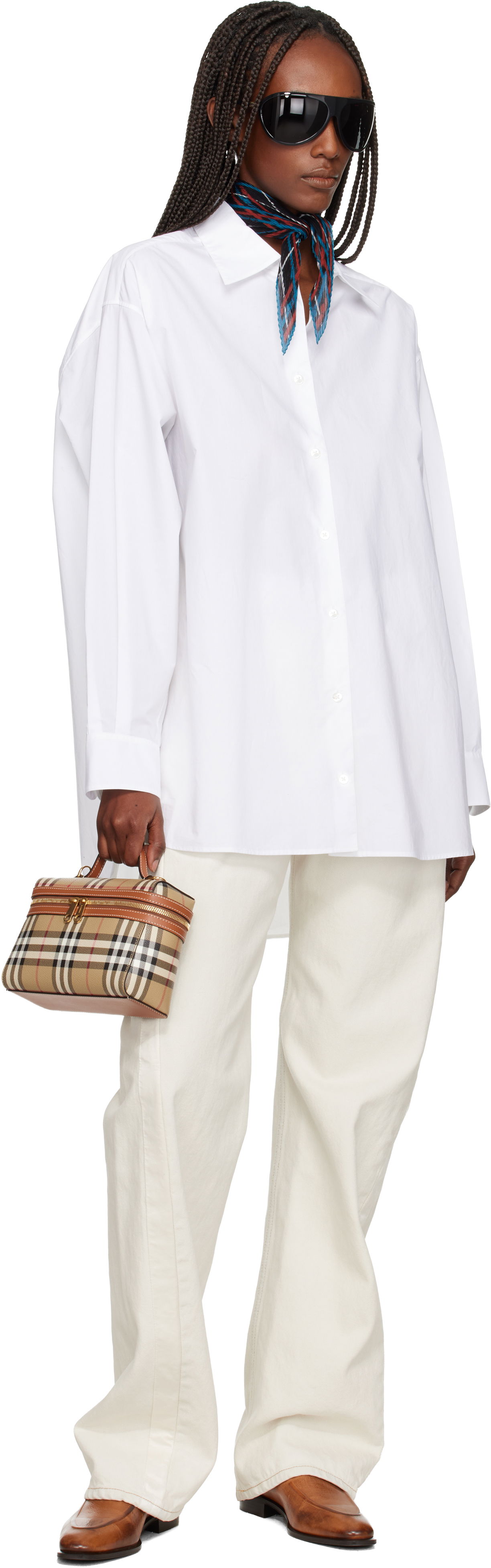 Шал Burberry Belt Check Silk Chiffon Scarf Многоцветен | 8121411, 1