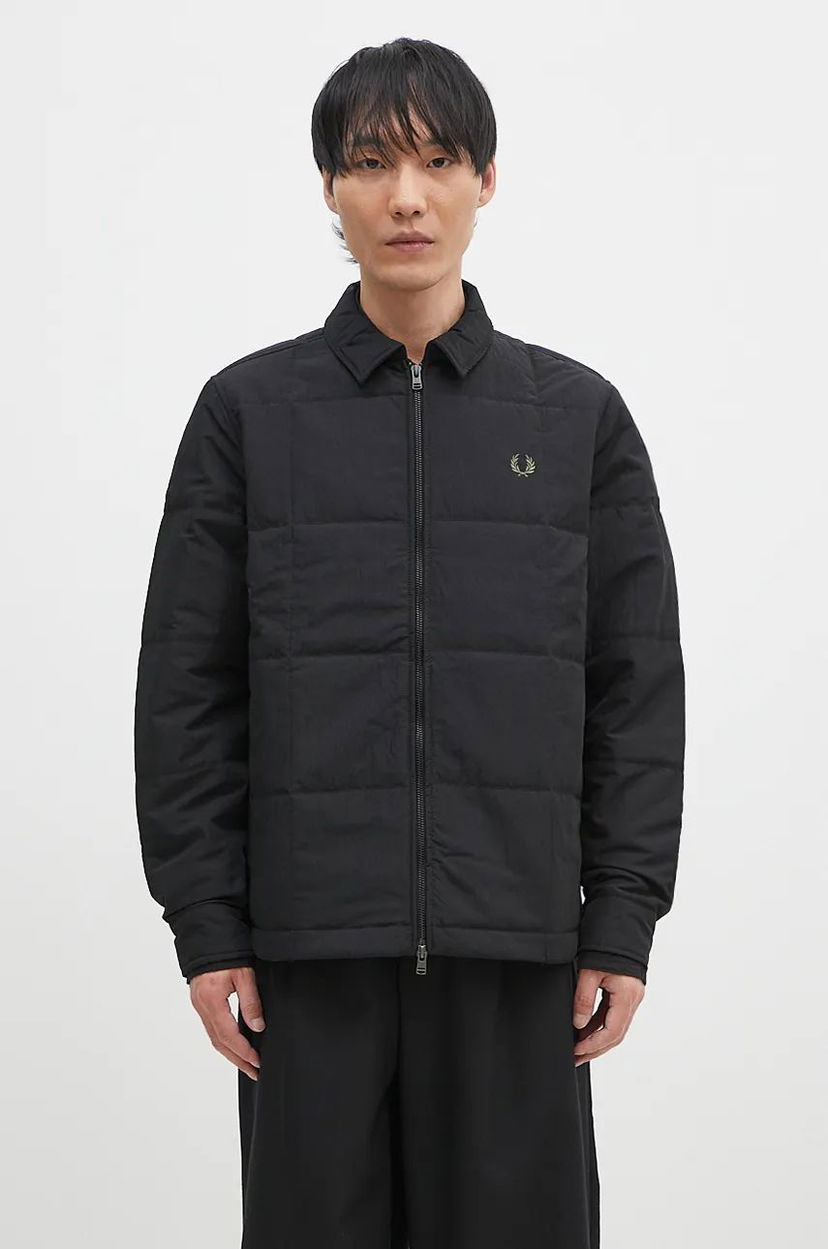 Пухо яке Fred Perry Quilted Overshirt Jacket Черно | M6642.102