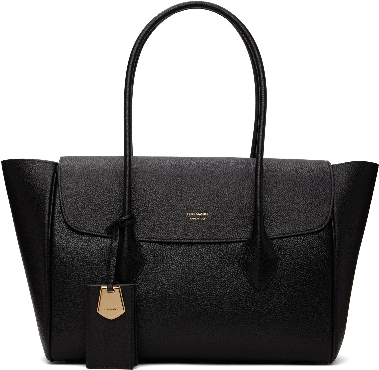 Голяма пазарска чанта FERRAGAMO Ferragamo East-West XL Tote Черно | 770541, 0
