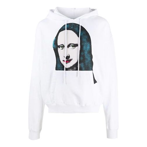 Суитчър Off-White Off-White FW20 Mona Lisa Graphic Print Hoodie Бяло | OMBB037E20FLE0090110, 0