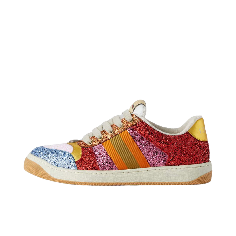 Кецове и обувки Gucci Glitter-Embellished Screener Sneakers Multi (Women's) Многоцветен | 710534 FAKUU 4942