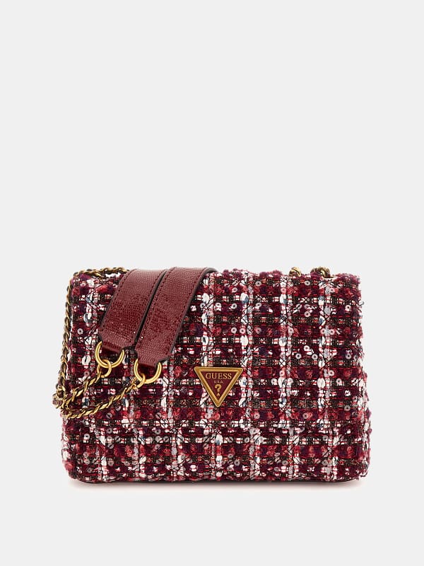 Дамска чанта GUESS Tweed Crossbody Bag Червено | HWCT8748200