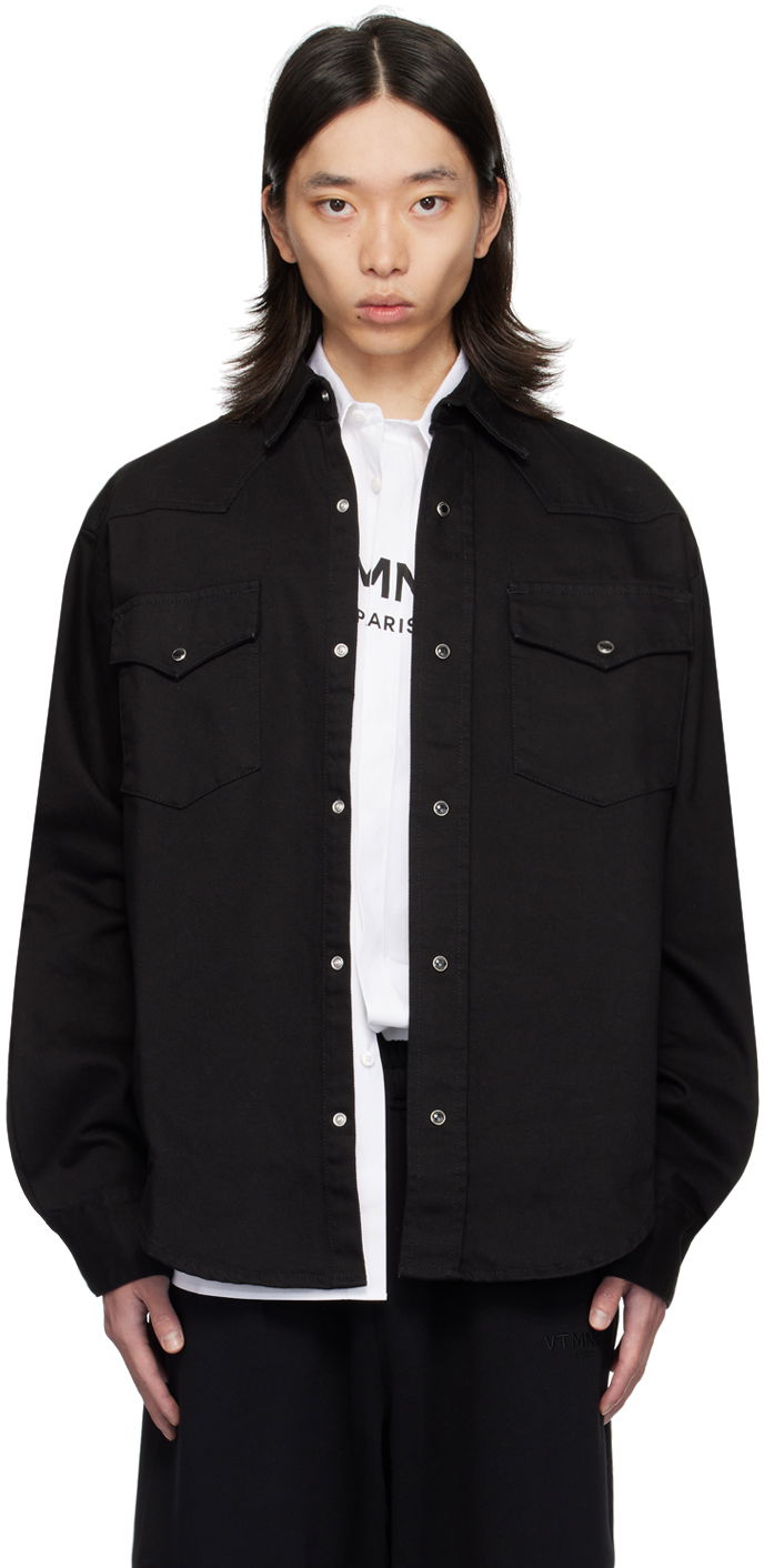 Риза VETEMENTS VTMNTS Oversized Denim Shirt Черно | VL22SH600B, 0