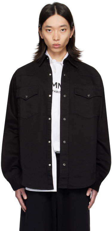 Риза VETEMENTS VTMNTS Oversized Denim Shirt Черно | VL22SH600B, 0