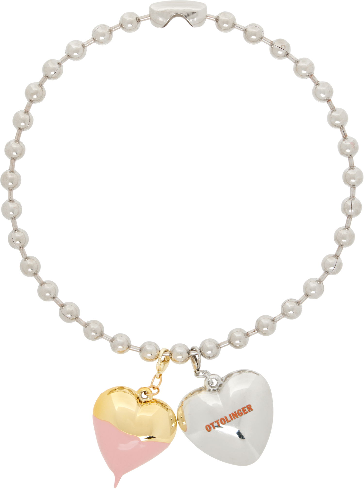 Гривна Ottolinger Ottolinger Ball Chain Heart Charm Necklace Металик | 2225170104, 0