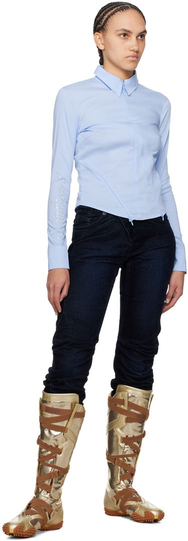 Риза Ottolinger Ottolinger Zip Fitted Shirt Синьо | 1103004, 3
