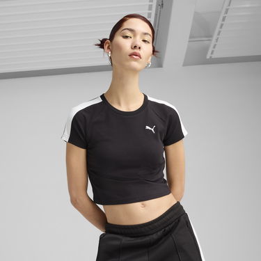 Съкратен топ Puma T7 Baby Tee Черно | 629802_01, 0