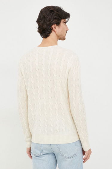 Пуловер Polo by Ralph Lauren Logo Embroidered Cable Knit Jumper Бежово | 710876762010, 1