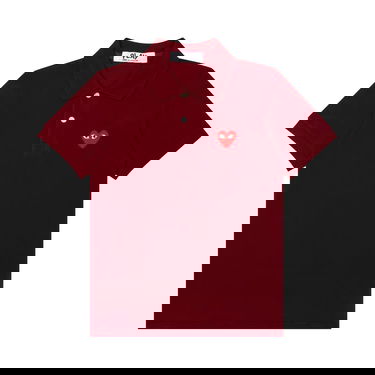 Поло тениска Comme des Garçons PLAY Red Heart Polo Shirt Бургунди | AZ T005 051 3, 1