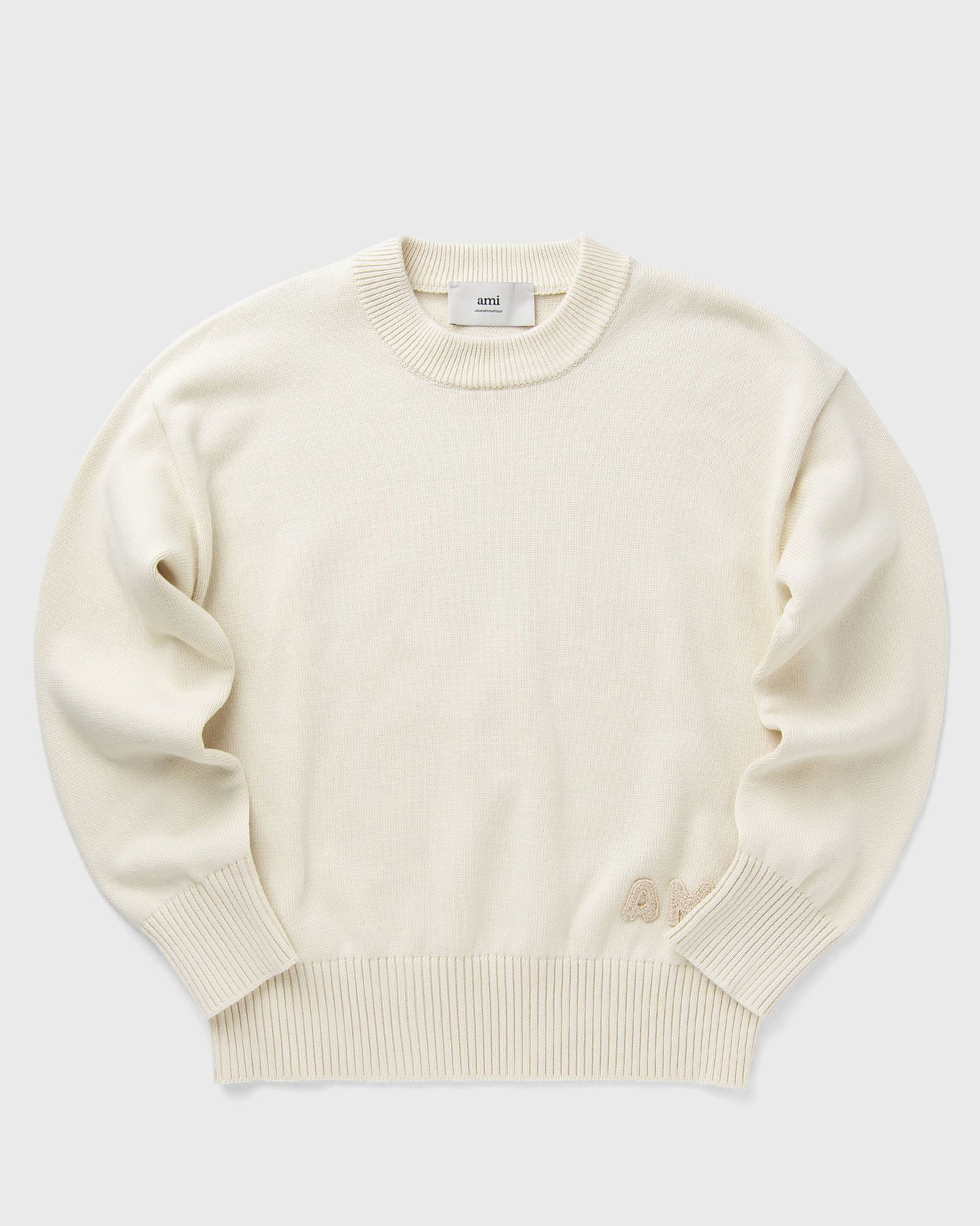 Пуловер AMI AMI Crewneck Sweater Бяло | HKS163.KN0063-136, 0