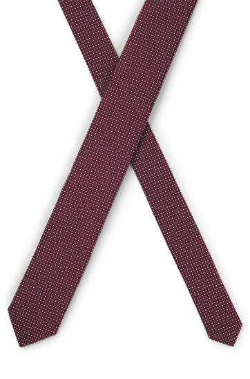 Аксесоари BOSS Jacquard Silk-Blend Tie Бургунди | 50551721, 1