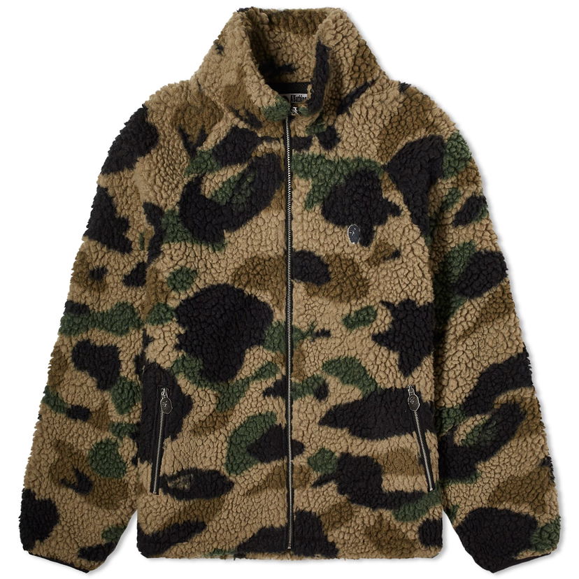 Яке BAPE A Bathing Ape 1St Camo Metal One Point Fleece Jacket Зелено | 001LJJ801064I-GRN