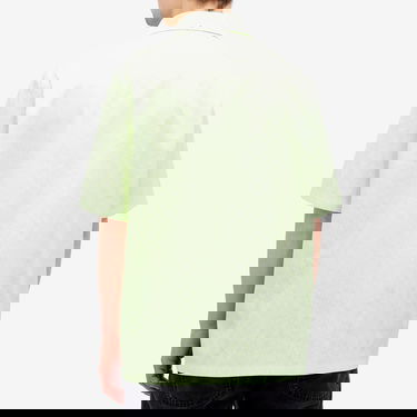 Риза Off-White Off-White Men's Damier Jacquard Bowling Shirt, Size Small Зелено | OMGG013S25FAB0041400, 3