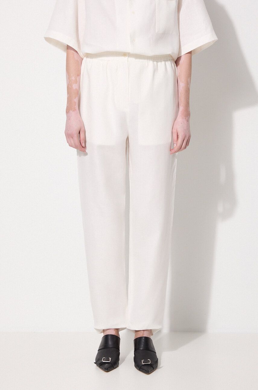 Панталони PANGAIA Pangaia DNA Linen High Waist Trousers Бяло | 10001914, 0