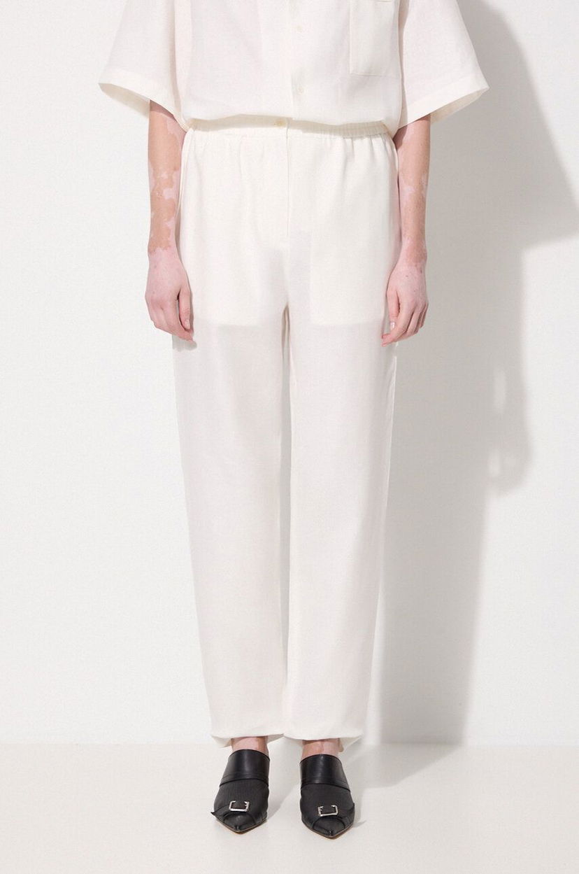 Панталони PANGAIA Pangaia DNA Linen High Waist Trousers Бяло | 10001914