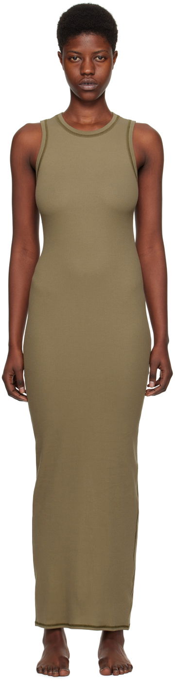 Pокля SKIMS Rib Sleeveless Maxi Dress Зелено | DR-MAX-3944, 0