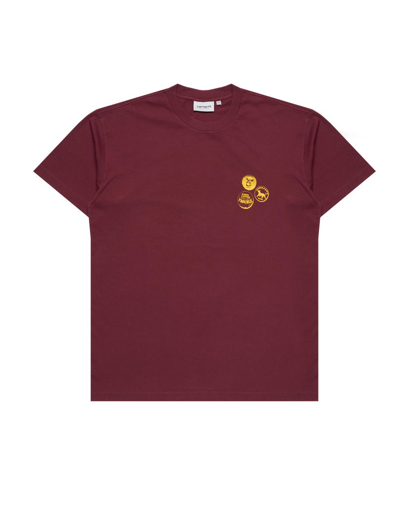 Тениска Carhartt WIP S/S Pins T-Shirt Бургунди | I033974.2K806