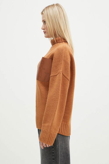 Пуловер JW Anderson JW Anderson Leather Patch Pocket Turtleneck Jumper Кафяво | KW1292.YN0367.619, 1
