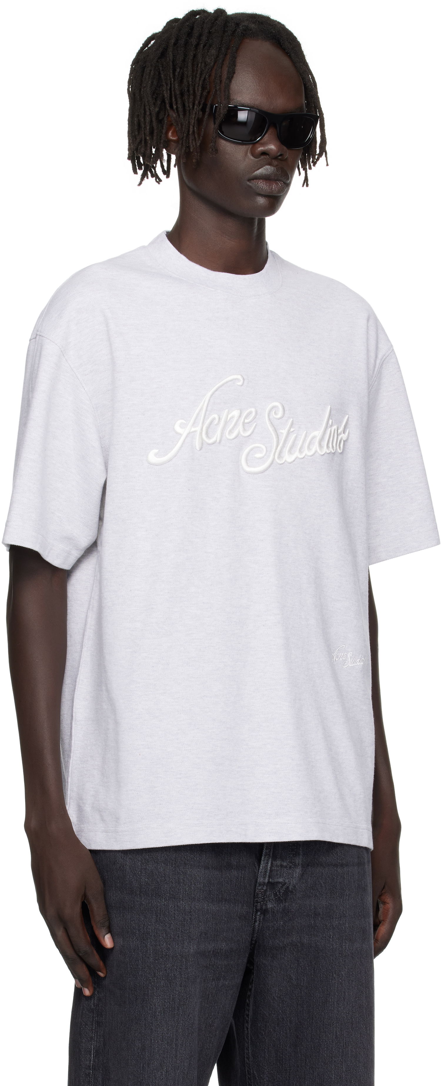 Тениска Acne Studios Acne Studios Logo T-Shirt Сиво | CL0370-, 1